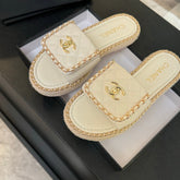 CC Logo Mule Sandal 20mm White Lambskin 183980